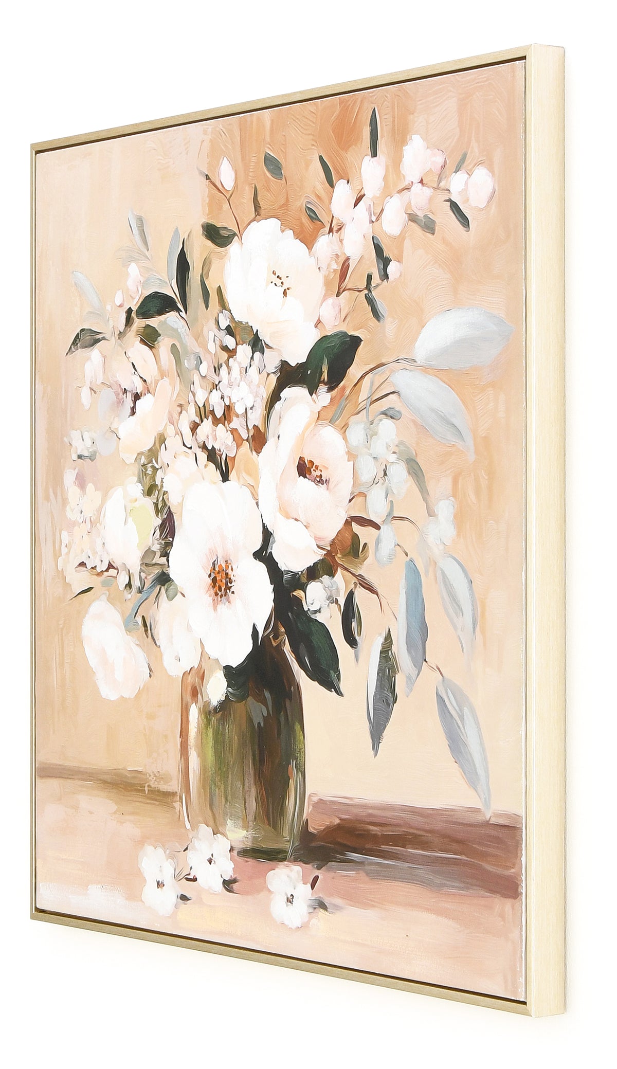 Soft White Blooms. 83x83 cm.