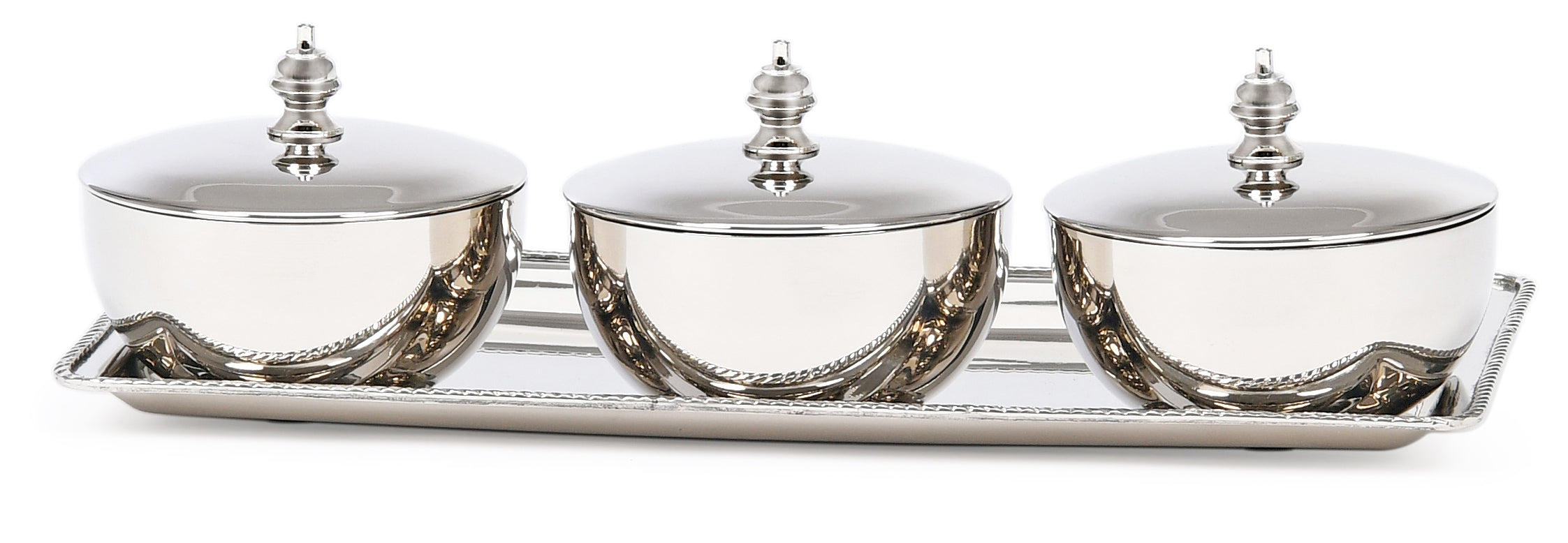 Tray & 3 Bowl with Lid