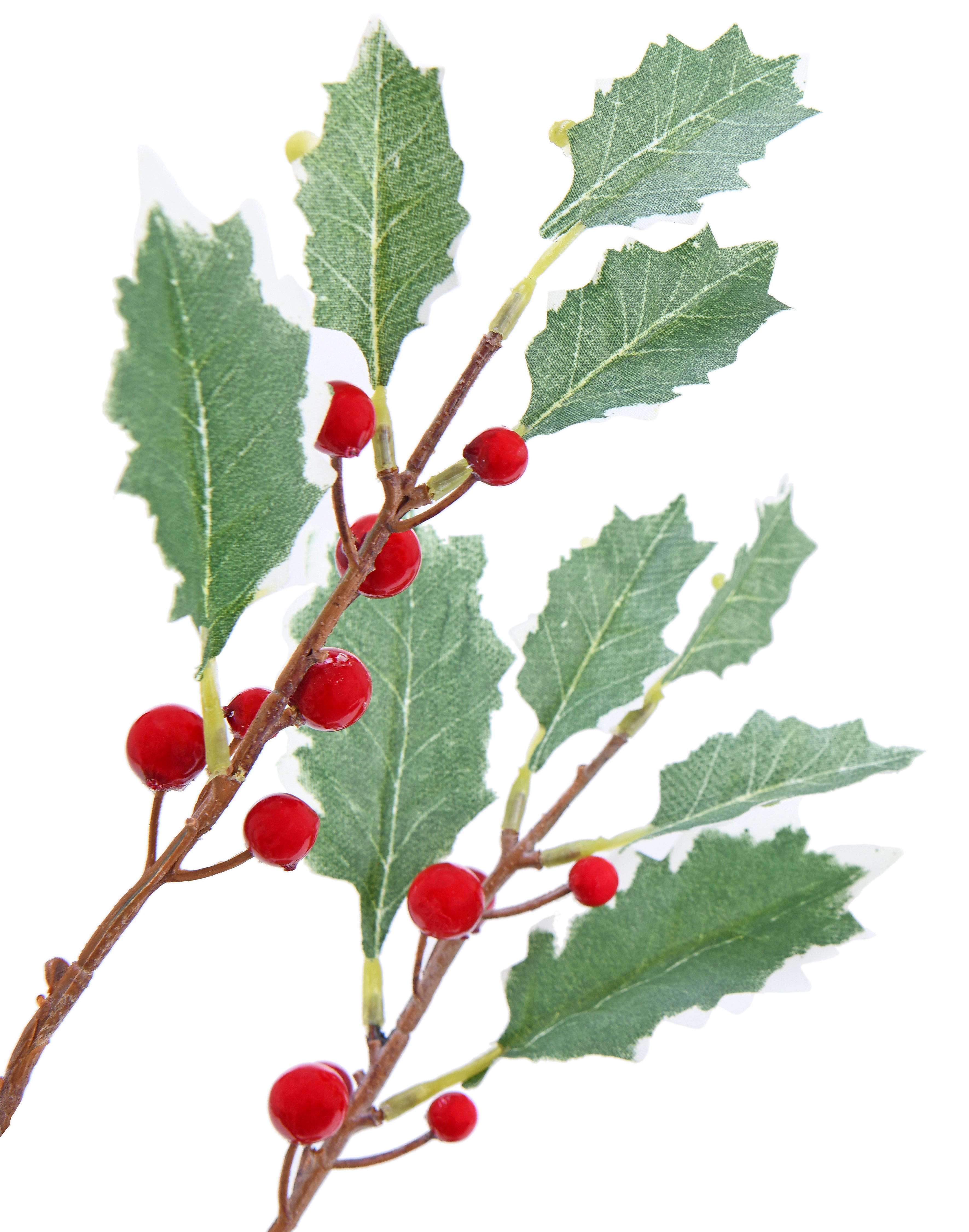 Leaves & Red Berry Branch. 90 cm