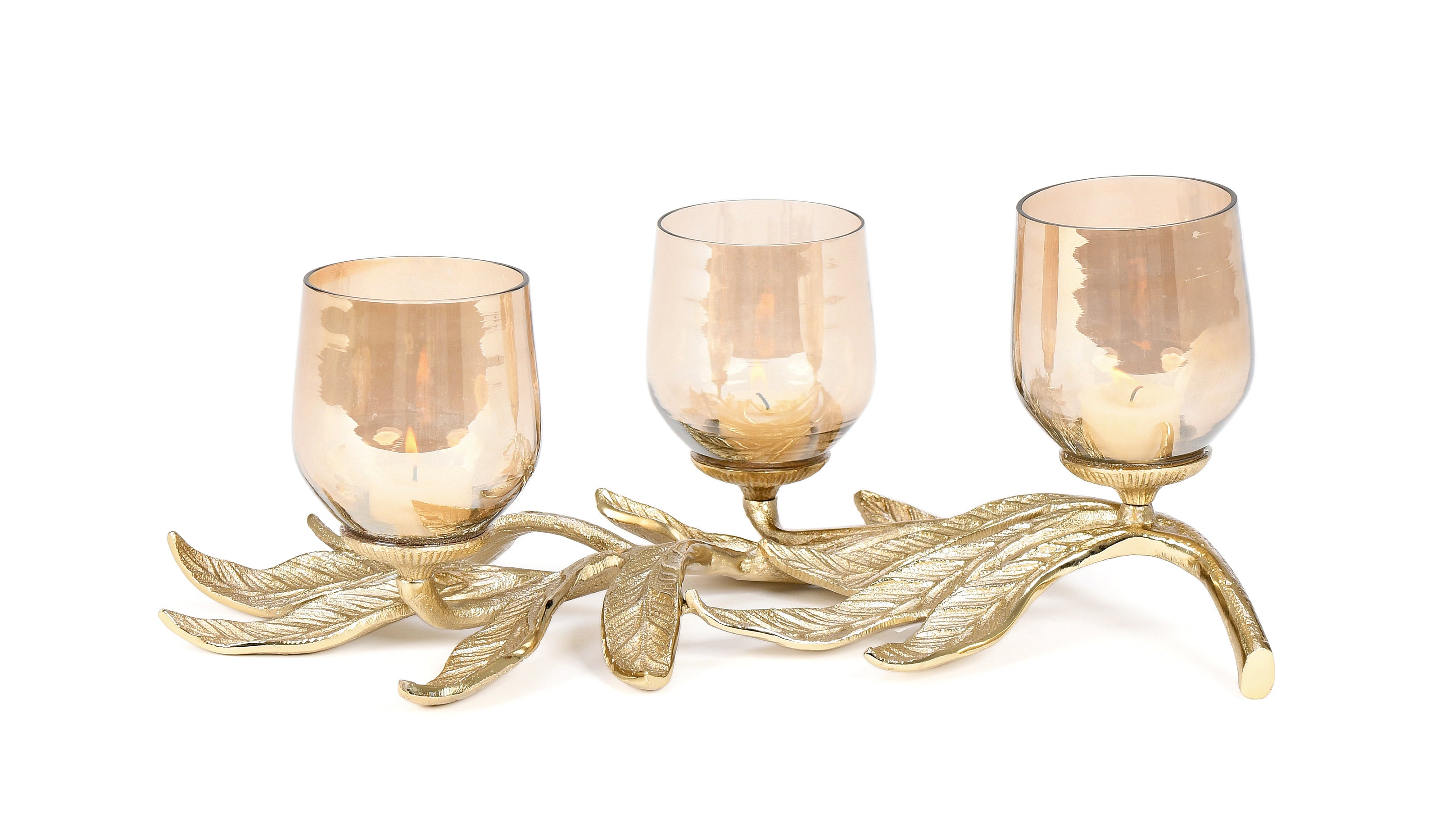 3 Votives on Leaf