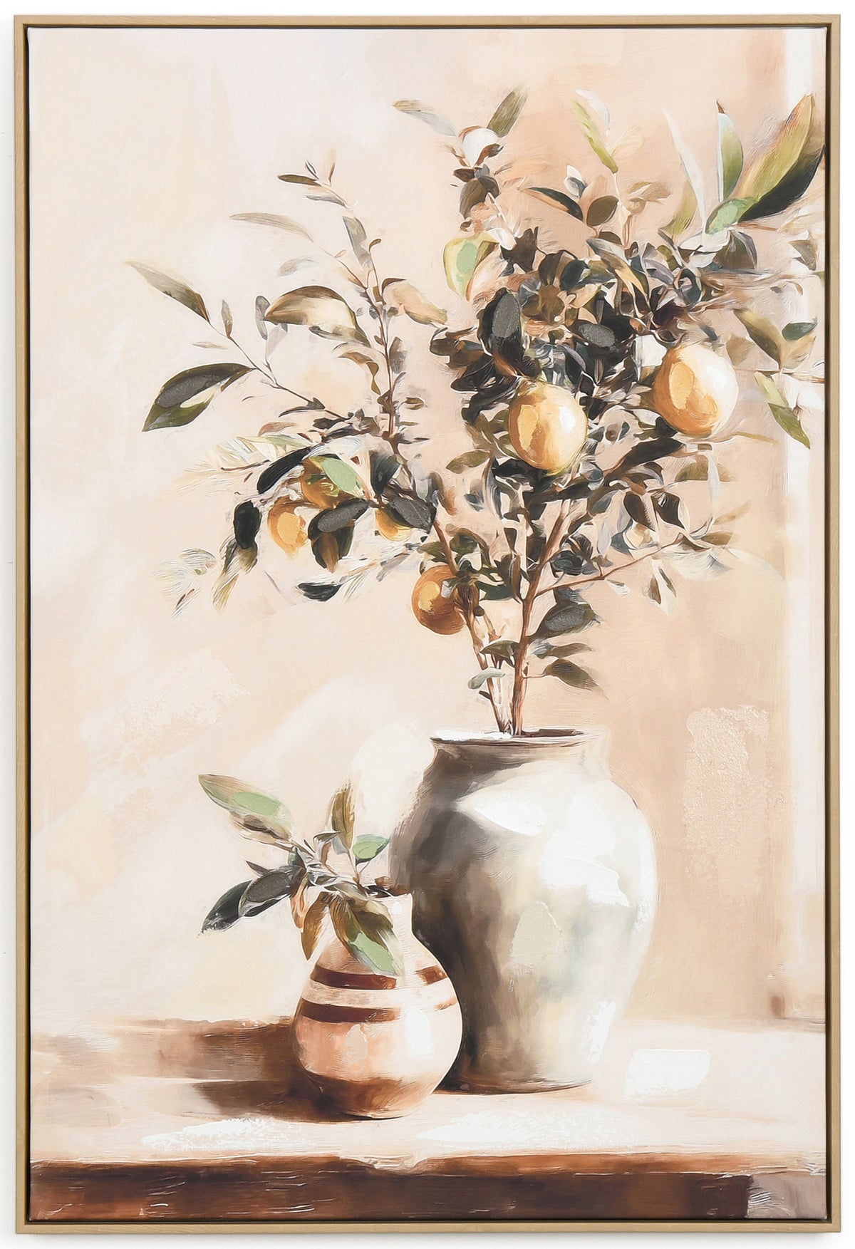 Citrus Branch in Terracotta. 63x93 cm