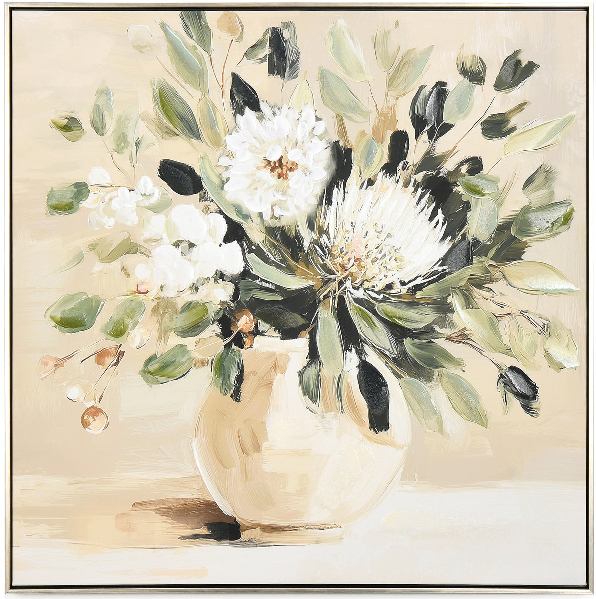 White Flower Mix. 83x83 cm
