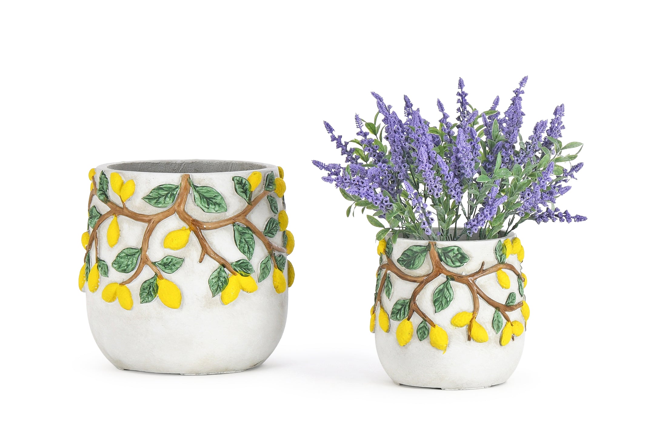 Planter. Lemon Branches